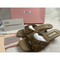 Miu Miu Kitten-Heel Mule Sandals 45 mm Leather Brown