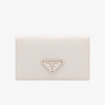 Prada 1mc122 Leather Credit Card Holder In White