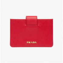 Prada 1mc211 Saffiano Leather Credit Card Holder In Red