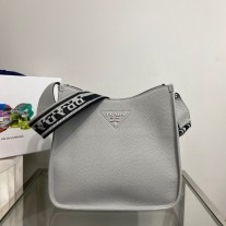 Prada Leather Hobo Bag 1BC073 Grey