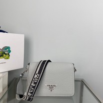 Prada Leather Shoulder Bag 1BD314 Grey