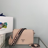 Prada Leather Shoulder Bag 1BD314 Pink