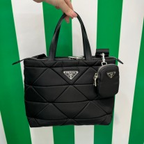 Prada Padded 24CM Nylon Tote 1BG373 Black