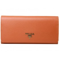 Prada Saffiano Leather Wallet Orange