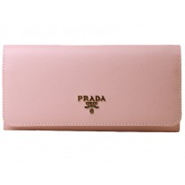 Prada Saffiano Leather Wallet Pink