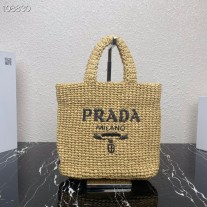 Prada Small Raffia Tote Bag 1BG422 Natural