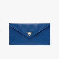 Prada Vitello Move Leather Long Envelope Holder 1MF175 Blue