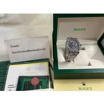 Rolex Day-Date Men Watch 40mm Oyster Perpetual Grey Rhodium Tuxedo Dial