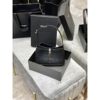 Saint Laurent Le 5 À 7 Bag Crocodile-Embossed Leather Black
