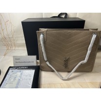 Saint Laurent Medium Niki Shopping Bag In Crinkled Vintage Leather Apricot