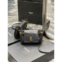 Saint Laurent Mini Nolita 18cm Shoulder Bag Lambskin Black 6727381