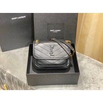 Saint Laurent Niki Baby Chain Bag 22cm Matte Black Lambskin 533037