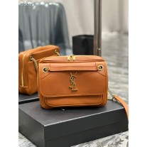Saint Laurent Niki Camera Bag 26CM Smooth Lambskin Leather Brown