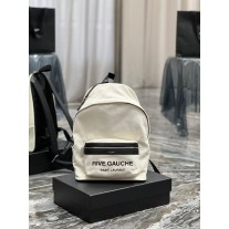 Saint Laurent Small City Backpack Nylon Canvas Leather 534967 White