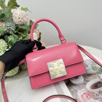 Tory Burch Bon Bon Spazzolato Mini Top-Handle Bag Pink