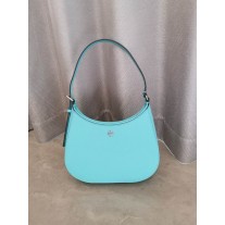 Tory Burch Emerson Patent Zip Shoulder Bag Blue