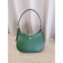 Tory Burch Emerson Patent Zip Shoulder Bag Green