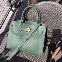 Tory Burch Gemini Link Leather Tote Bag Green