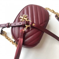 Tory Burch Kira Chevron Camera Bag Burgundy