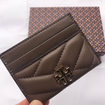 Tory Burch Kira Chevron Card Case Coffe