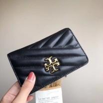 Tory Burch Kira Chevron Medium Slim Wallet Black/Pink