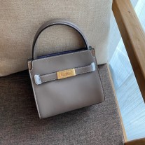Tory Burch Mini Lee Radziwill Petite Double Bag Gray