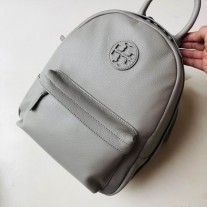 Tory Burch Pebbled Leather Backpack Gray