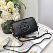 Tory Burch Perry Bombé Embossed Mini Bag Black