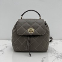 Tory Burch Quilted Willa Backpack Gray