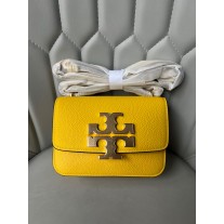 Tory Burch Small Eleanor Pebbled Convertible Shoulder Bag Lemoncello