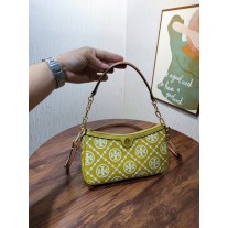 Tory Burch T Monogram Contrast Embossed Shoulder Bag Island Palm