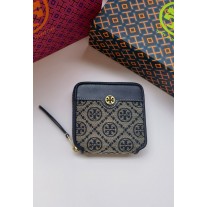 Tory Burch T Monogram Jacquard Wallet Navy Blue
