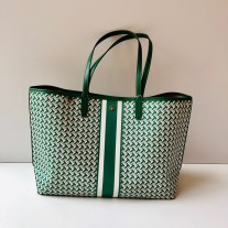 Tory Burch T Zag Tote Large Canvas Green