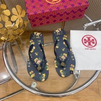 Tory Burch Women Flip Flop Floral Black