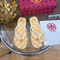 Tory Burch Women Flip Flop Wave Pattern Orange