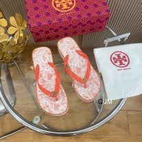 Tory Burch Women Flip Flop White Orange