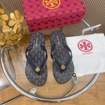 Tory Burch Women Floral Flip Flop Black