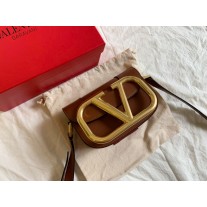 Valentino Garavani Mini Super V Bag Calfskin Brown