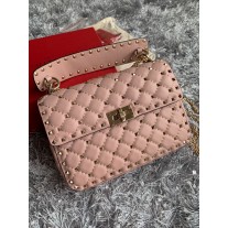 Valentino Garavani Nappa Medium Rockstud Spike Shoulder Bag Pink