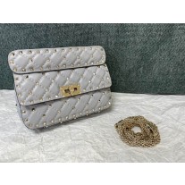 Valentino Garavani Nappa Rockstud Spike Bag Grey