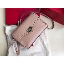 Valentino Garavani Rockstud S Leather Shoulder Bag Pink