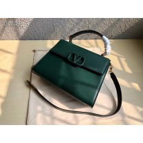 Valentino Medium Vsling Calfskin Handbag Green