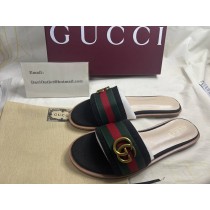 Men's slide sandal with Interlocking G in green and red