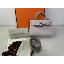 Hermes Kelly 20 Mini Sellier Argent Silver Metallic Chevre Chamkilight