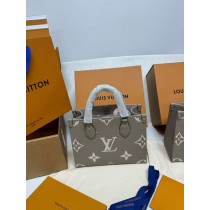 Louis Vuitton OnTheGo PM Tote Bag Grey Leather 