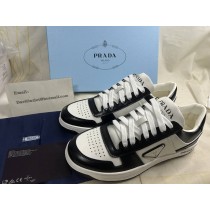 Prada Downtown leather sneakers in white