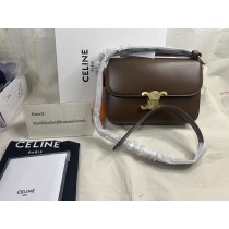 Celine Small Teen Triomphe Bag Shiny Calfskin Caramel