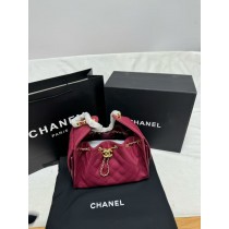 Chanel 25cm Small Hobo Red Quilted Leather