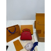 Louis Vuitton Scarlet Red Taurillon Leather Capucines Mini Bag