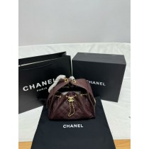 Chanel 25 Grained Calfskin & Gold-Tone Metal Burgundy 